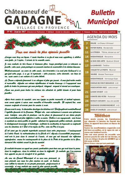 Bulletin municipal Châteauneuf de Gadagne - Janvier 2017