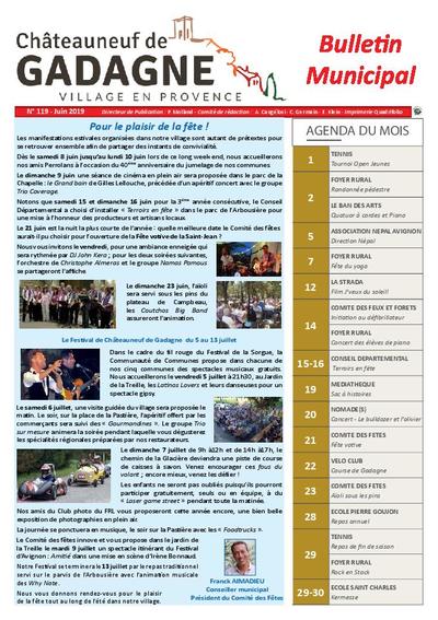 Bulletin municipal Châteauneuf de Gadagne - Juin 2019
