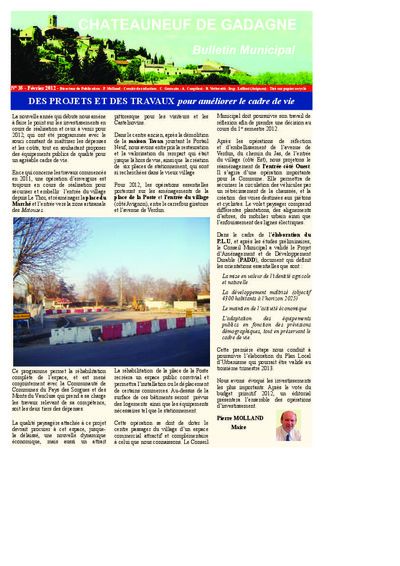 Bulletin municipal Châteauneuf de Gadagne - Février 2012