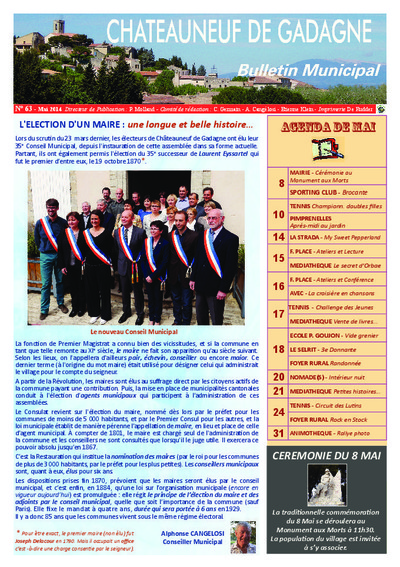 Bulletin municipal Châteauneuf de Gadagne - Mai 2014