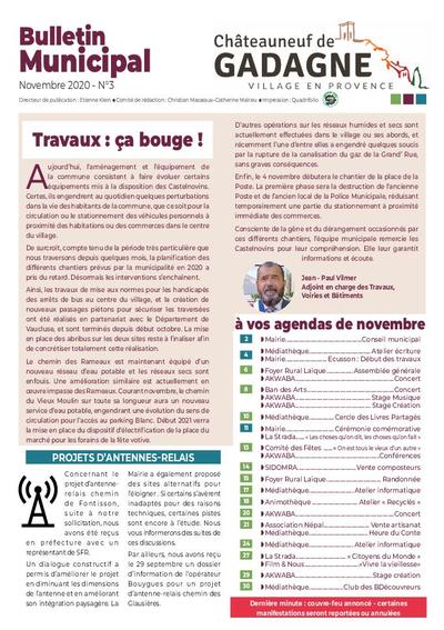 Bulletin municipal Châteauneuf de Gadagne - Novembre 2020