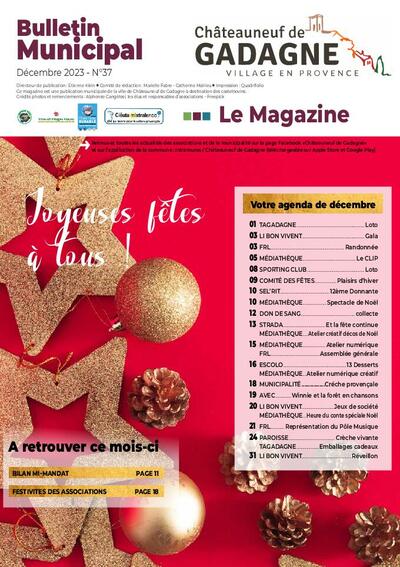Bulletin municipal Châteauneuf de Gadagne - Décembre 2023
